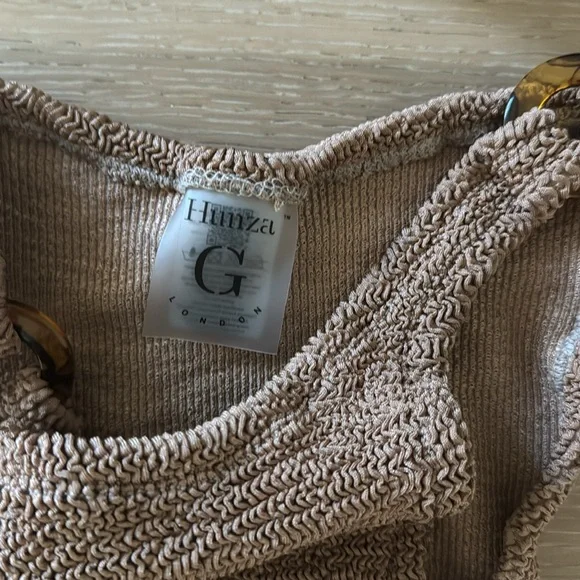 Hunza G Women's Gloria Bikini in Metallic Cocoa - Picture 5 of 8